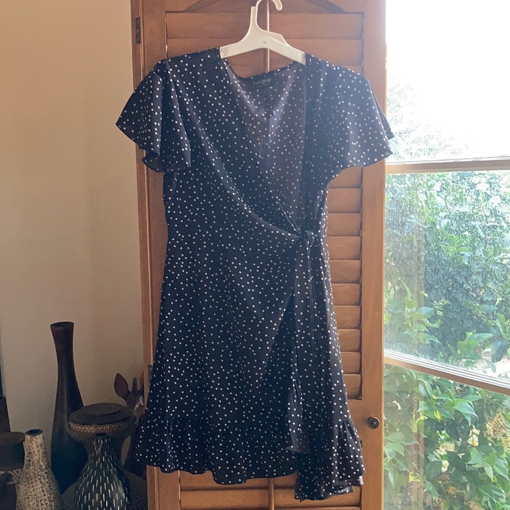 Black n White Poke a Dot Dress